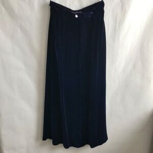 Ralph Lauren Purple Label Vintage Navy Velvet Silk Blend Skirt 8 Early 2000s